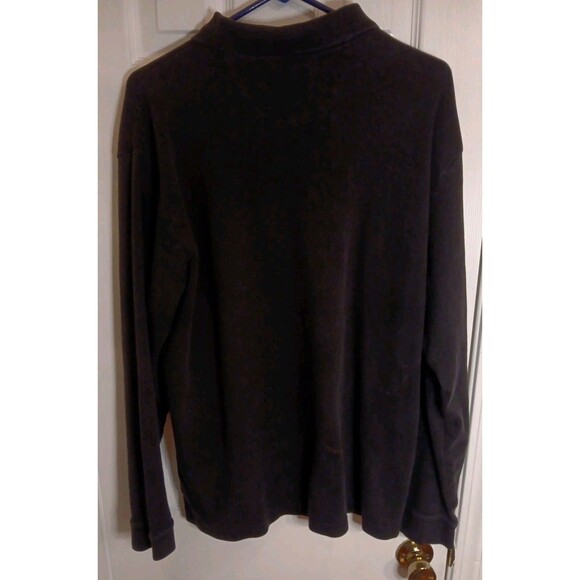Men's Chaps Black Pull Over Long Sleeve Polo Style Shirt XL - Picture 2 of 5
